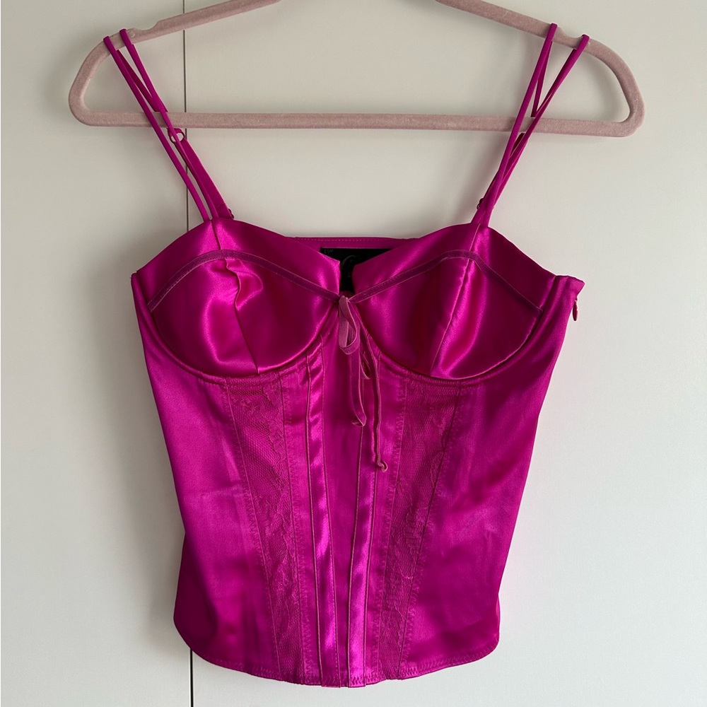 Cute vintage guess satin corset top